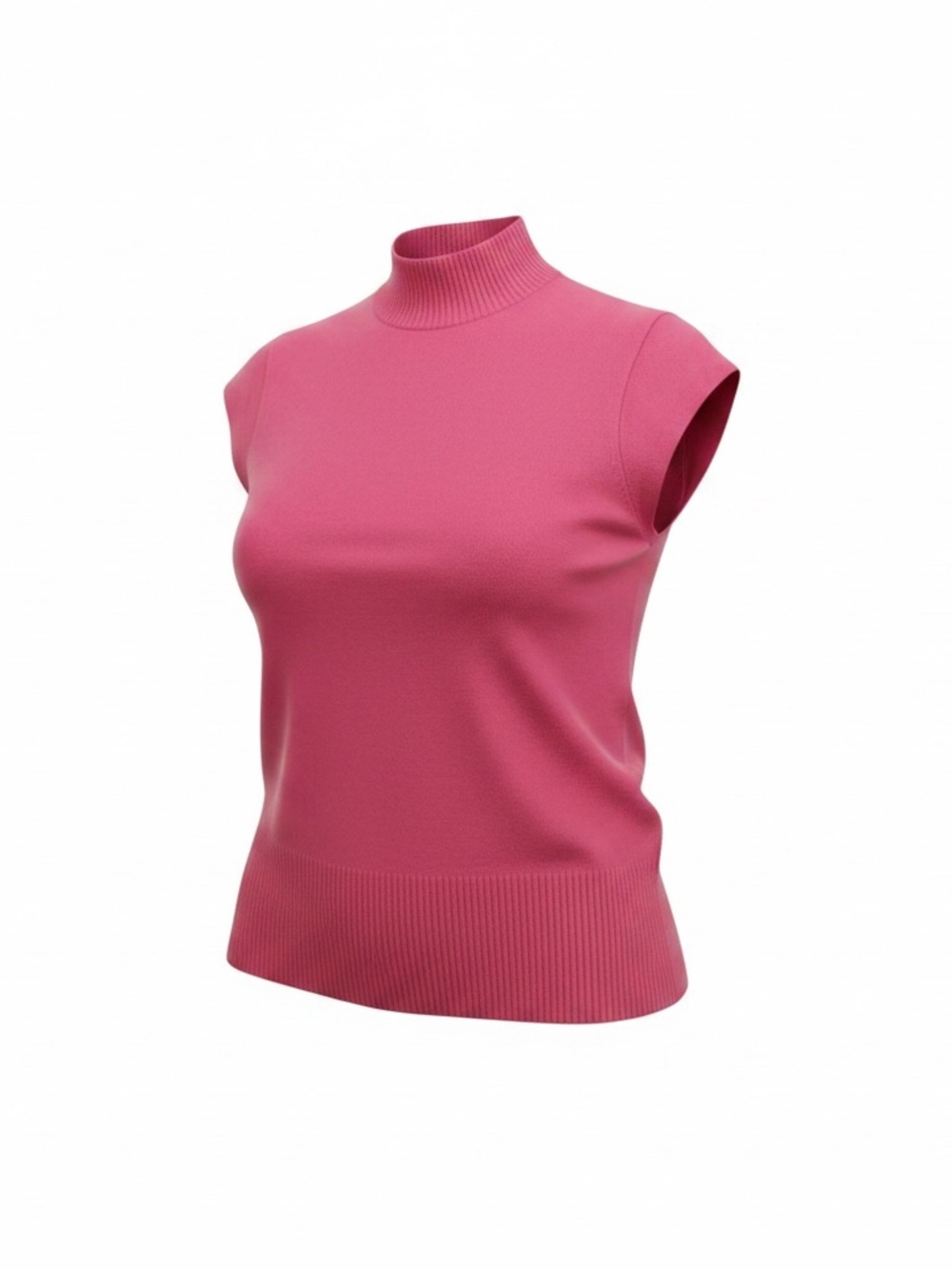 Jones New York Sleeveless Mock Neck Top in Fuschia | Size Large